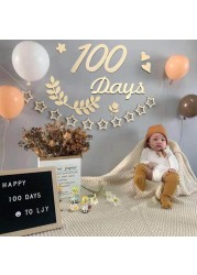 18pcs/set Baby Teacher Cards Newborn Photography Props Numbers Engraved Cutouts Days Months Wooden Chips Souvenir Card