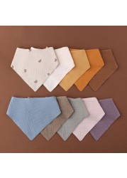 Baby Boy Cotton Bib Newborn Solid Color Triangle Scarf Feeding Saliva Towel Bandana Burp Cloths Boys Girls Shower Gifts