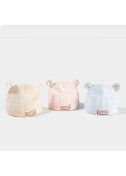 Baby Cotton Hat Cute Bear Ears Boys Girls Cap Newborn Infant Solid Color Cap for Boys Girls Shower Gifts Clothing Accessories