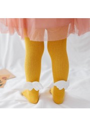 Girls Angel Wings Knitted Cotton Socks Baby Pantyhose 0-6 Years Autumn Winter