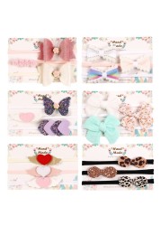 3pcs/lot Cute Bow Baby Headband for Girl Nylon Head Bands Turban Newborn Hair Bands for Kids Baby Hair Accessories