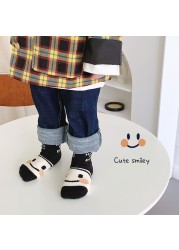 MILANCEL 2022 Kids Socks Cute Smiley Boys Warm Sock Children Socks 5 Pairs Set