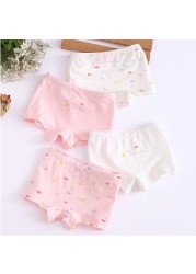 Girls Panties Kids Cotton Underwear Children Briefs Clouds Love Crown Carrots Umbrella Cartoon Short 4pcs/lot