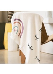 4pcs/set Newborn Flannel Baby Monthly Milestone Blanket Baby Monthly Growth Record Photography Props Creative Background Cloth
