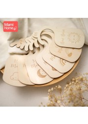 5pcs/7pcs Wooden Baby Wardrobe Clothes Dividers Organizers Newborn Growth Anniversary for Newborn to Toddler Girl Boy Baby Goods