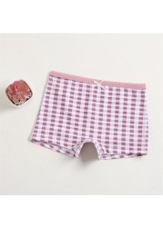 Girls Panties Kids Underwear Cotton Children's Briefs Wave Point Trellis Cartoon Short 4pcs/lot