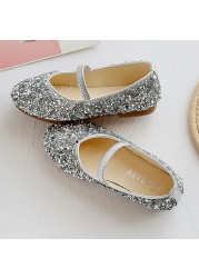 1-11 Years Girls Dance Leather Princess Shoes Embroidered Soft Bottom Baby Single Shoes Kids Girl Party Sparkly Shoes Teenage Children