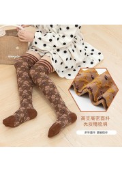 2022 Spring Baby Girls Pantyhose Cute Flower Socks Fashion Skinny Tights Tights For Kids Girls 2-8 Years