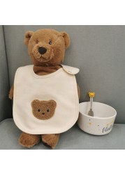 Soft Baby Bib Lovely Bear Neck Baby Saliva Bibs for Boys and Girls Absorbent