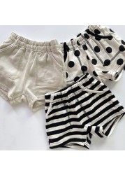 2022 Spring New Dot Print Baby Girl Shorts Kids Summer Casual Pants Children's Clothing Boys Striped Shorts Baby Short Pants