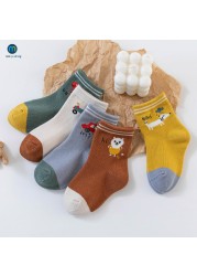 10pcs/lot Baby Boys Winter Socks Cartoon Animail Kids Spring Autumn Cotton Breathable Keep Warm Socks for Children Miaoyoutong