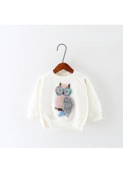 Girls Autumn Fashion Long Sleeve Sweater Cartoon Owl Fashion T-shirt Children's Clothing Children's Clothing