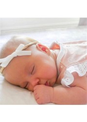 32pcs mini velvet ribbon bow nylon headband newborn baby boy velvet bow hair bands accessories