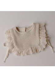 2022 Autumn New Fashion Girls Lace Sweater Princess Hollow Out Sleeveless Sweater Cotton Outerwear Newborn Baby Knitted Sweater 0-3 Years