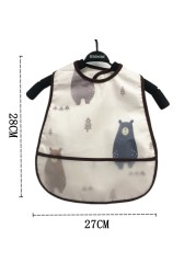 Baby Sleeves Waterproof Bib Cartoon Pattern Lunch Feeding Scarf Soft Cotton Baby Bibs EVA Layer Adjustable Saliva Cloth