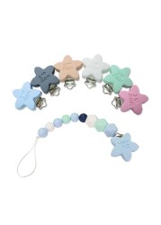 Baby Pacifier Clip Soother Teether Star Shape Silicone Safe Holder Saliva Towel Support Anti Fall Clips Cute Newborn Infant Feeding