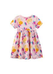 Summer Children Girls Dress Princess Dresses For Girls Infant Kids Short Sleeve Beautiful Party Dress 2-8 Years Kids