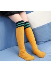 Kids Boys Toddlers Girls Socks Knee High Long Soft Cotton Baby Socks Stripped Children Socks School Clothes 4-9 Years