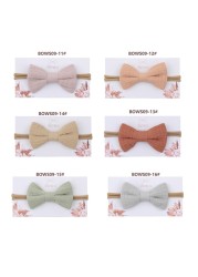 Baby Girls Elastic Bow Headband Solid Color Bowknot Hair Band Turban Soft Cotton Headwear Hair Accessories For Newborn Babies