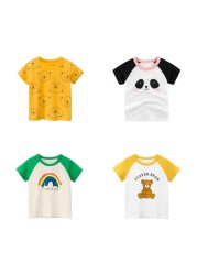 summer new shirt for boys girls boys cotton t-shirts tee baby short sleeve tshirt cartoon animal tops funny print children clothes
