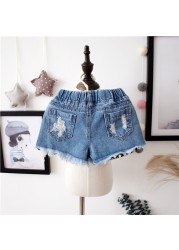 Dropshipping 2-7Y 2022 Baby Girl Summer Ripped Jeans Kids Denim Shorts For Kids Short Trousers