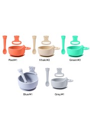 3pcs/set Silicone Baby Feeding Bowl Tableware Kids Waterproof Suction Bowl With Spoon Children Dishes Kitchen Baby Stuff