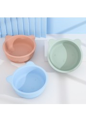 Baby Silicone Suction Bowl Plate Cute Cat Children Dishes Feeding Bowl BPA Free Non-slip Kids Toddler Training Tableware