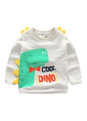 Kids Boys Cartoon T-short Autumn Long Sleeve Primer Tops