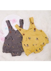 New Disney Newborn Romper Jumpsuit Mickey Mouse Sleeveless Boys Girls Infant Solid Button Casual Suspender Triangle Romper