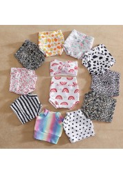 1 Set Baby Boy Baby Girls Pants Floral Dots Baggy Pants Bloomer Princess Diaper Cover and Bowknot Headband Set