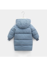 Toddlers Winter Cotton Padded Coat Long Warm Thicken Cotton Padded Long Jacket Toddler Kids Outerwear