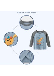 Baby Boys Cartoon T-Shirt Autumn Long Sleeve Dinosaur Print Boys Tops