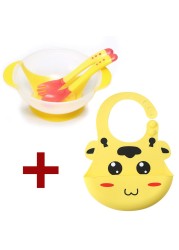 Baby Dish Set Training Bowl Spoon Cutlery Set Dinner Bowl Learning Dishes With Suction Cup Children Training Dinnerware