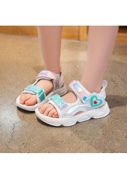 Girl Sandals  Summer Of 2022 New Beach Shoes Kid's Comfortable Breathable Pink Sport Sandals Baby Leisure Children's Sandal