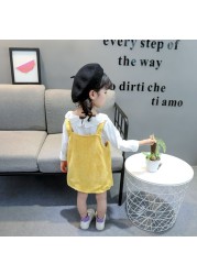 Baby Girls Clothes Sets Kids 2022 Fashion Infant Spring Autumn Sweet 2pcs Doll Outfits Collar Tops + Corduroy Skirt Baby Suits