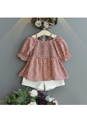 Girls Sets 2022 New Summer Girls Clothes T-shirt + Pants Outfits Kids Sweet Suits 1-7Y Girls Blouses Shirt Sets Casual Clothes