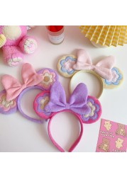 Mickey Minnie Mouse Ears Headband Red Bowknot Girl Bowknot Hair Hoop Disneyland Birthday Party Decoration Gift Pretend Toy