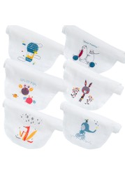 6pcs Baby Sweat Towel 100% Cotton Yarn Kids Absorbent Towel Cushion Children Cartoon Pull Washable Soft