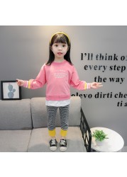 Baby Girls Clothes Sets Kids 2022 Fashion Infant Spring Autumn Cotton 2pcs Outfits Letter Sweatshirt+Pants Baby Tracksuit