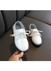 Autumn Boys Microfiber Leather Loafers Baby/Toddler/Toddler Toddler Black White Flats Children School Uniform Dress