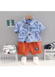 New Summer Baby Boy Clothes Suit Children Girls Cute Shirt Pants 2pcs/set Toddler Casual Costume Infant Outfits Kids Tracksuit