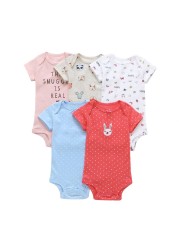 Baby Short Sleeve O-Neck Bodysuit Boy Girl Body Clothes Infant Clothes Unisex New Born Bodysuits 2021 Spring Summer Costume