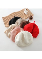 MILANCEL 2021 Autumn New Baby Hat Knitting Hats Cotton Girls Beanie Solid Cap Newbron Korean Girls Hat