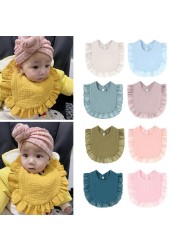 Boy Girls Lace Bibs Soft Cotton Adjustable Lace-up Baby Bib Burp Cloths For Babies Baby Feeding Saliva Towel