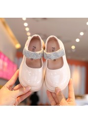 Mary Jane Shoe Size 26-36 Kids Patent Leather Shoes For Girls Princess Round Toe Shoes 2021 Autumn Retro School Flat Walking