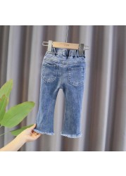 Spring Autumn Baby Girls Cute Casual Pants Baby Kids Girls Jeans Pants Children Jeans Trousers Children Fashion Bell Bottoms