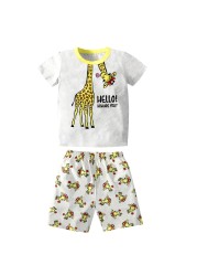 Animal Cartoon Girls Leopard Panda Pajamas Sets Boys Dinosaur Sleepwear Kids Clothing Sets Children Sleepwear Boys Nightwear