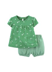 2pcs/set Summer Baby Girls Clothes 9M 12M 18M 24M 3T Infant Baby Sets Girls Outfits Boutique Toddler Girl Clothing Sets