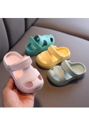 2022 Summer Baby Shoes Children Non -slip Soft Sole Floor Boys Girl Beach Sandals Toddler Kids Home Shoes Flip Flop Sandal