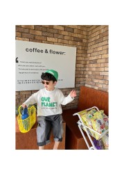 2022 spring printed T-shirt soft and comfortable 2 colors for baby boy shirt top 2-17